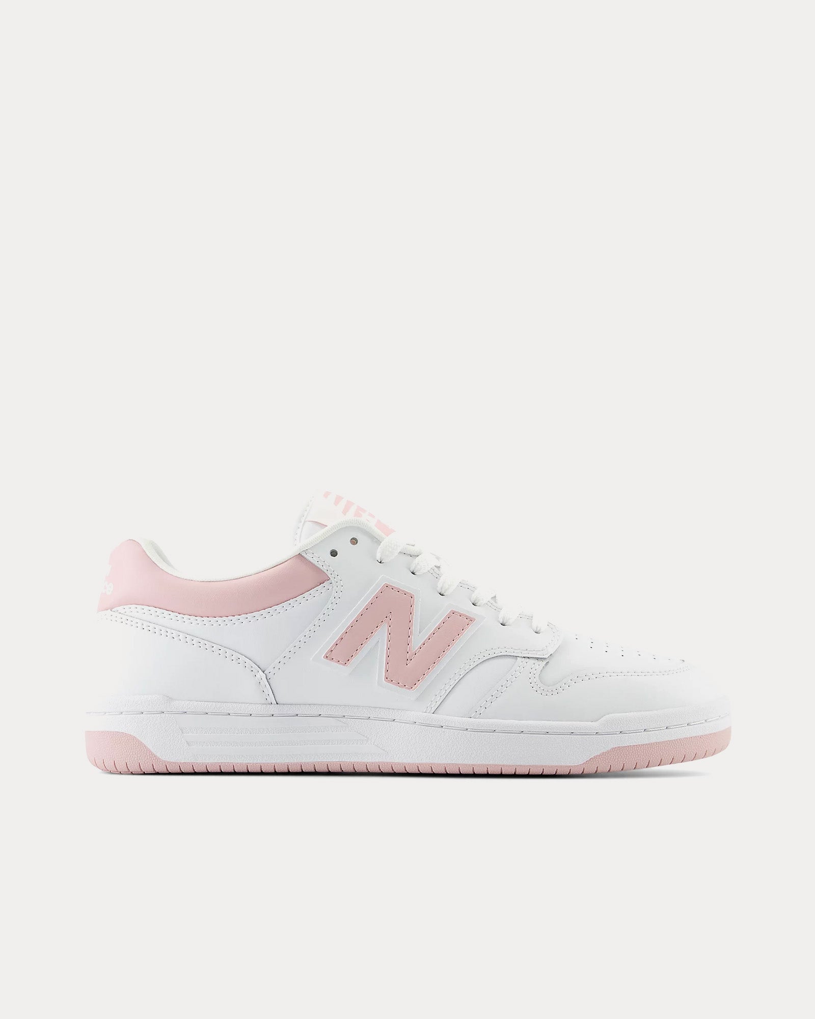 New Balance 480 White / Orb Pink Low Top Sneakers - 1