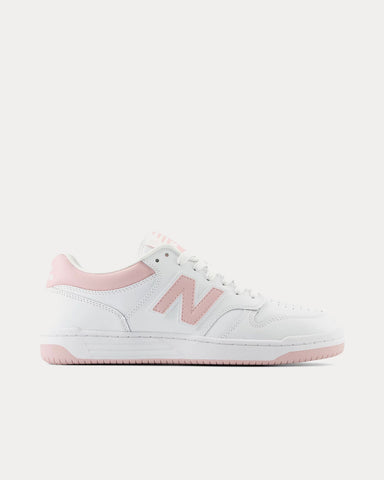 New Balance 480 White / Orb Pink Low Top Sneakers