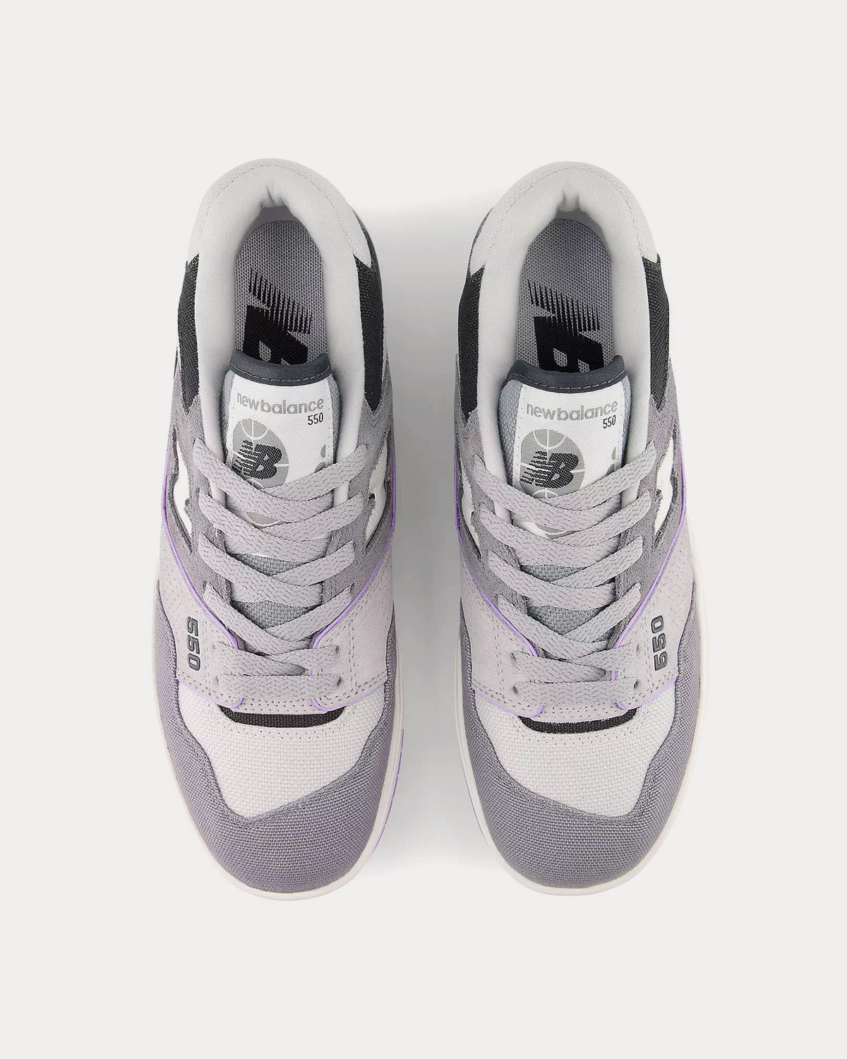 New Balance 550 Shadow Grey / Grey Matter / Lilac Glo Low Top Sneakers - 2