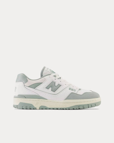 New Balance 550 White / Juniper / Dark Juniper Low Top Sneakers