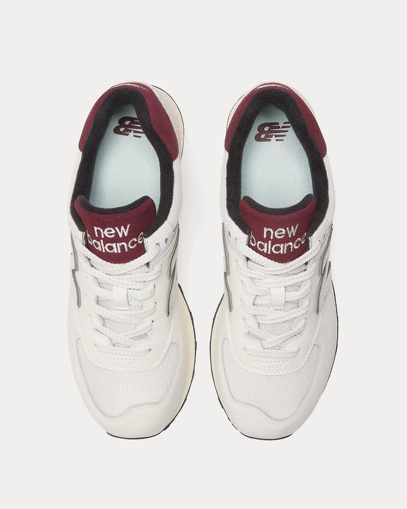 New Balance 574 White / Burgundy Low Top Sneakers - 2