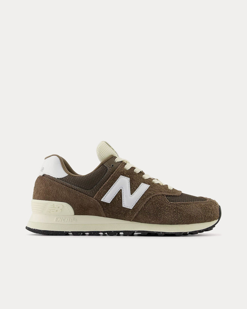 New Balance 574 Dark Mushroom / Angora / Black Low Top Sneakers - 1