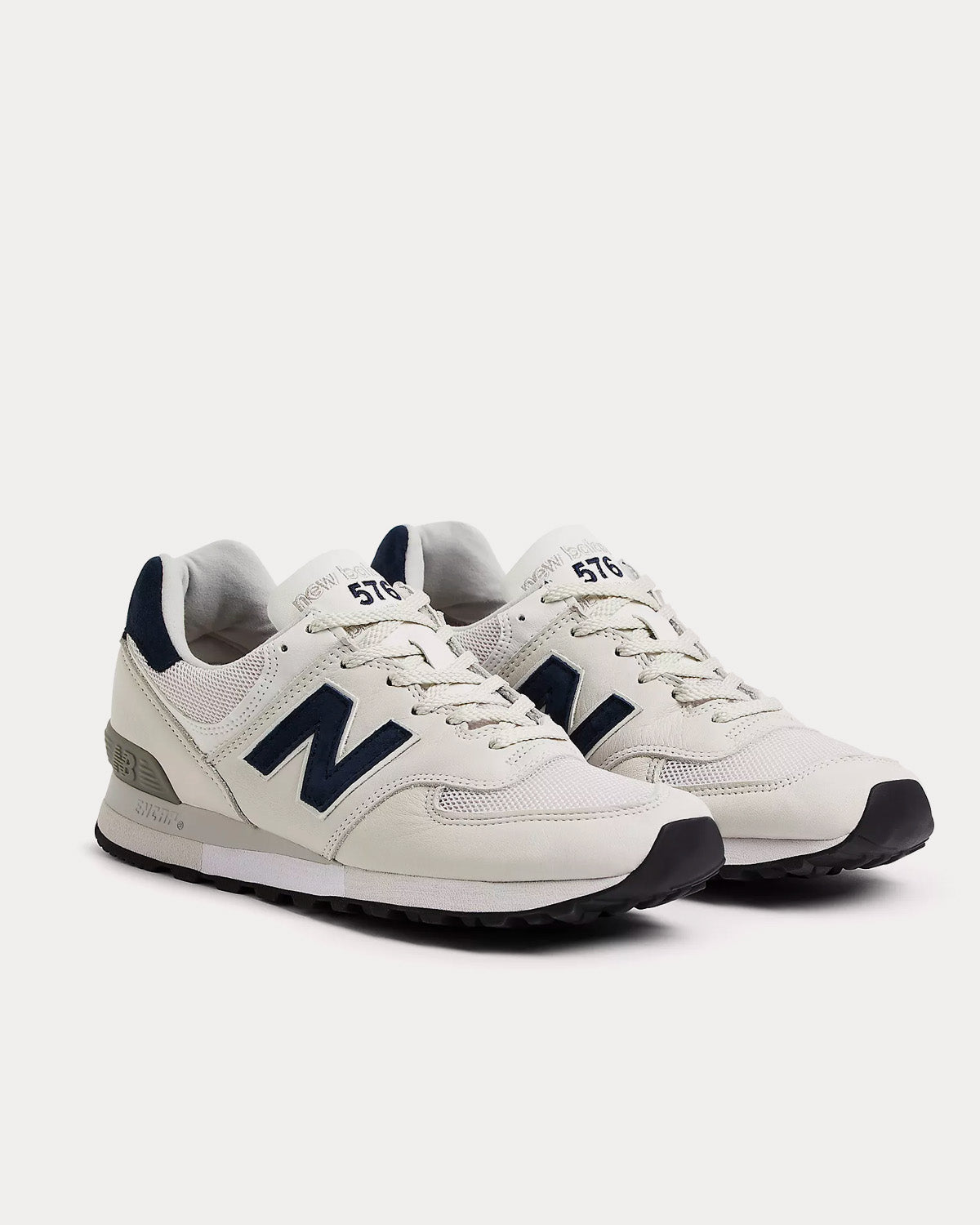 New Balance MADE in UK 576 Off White / Mood Indigo / White Low Top Sneakers - 3