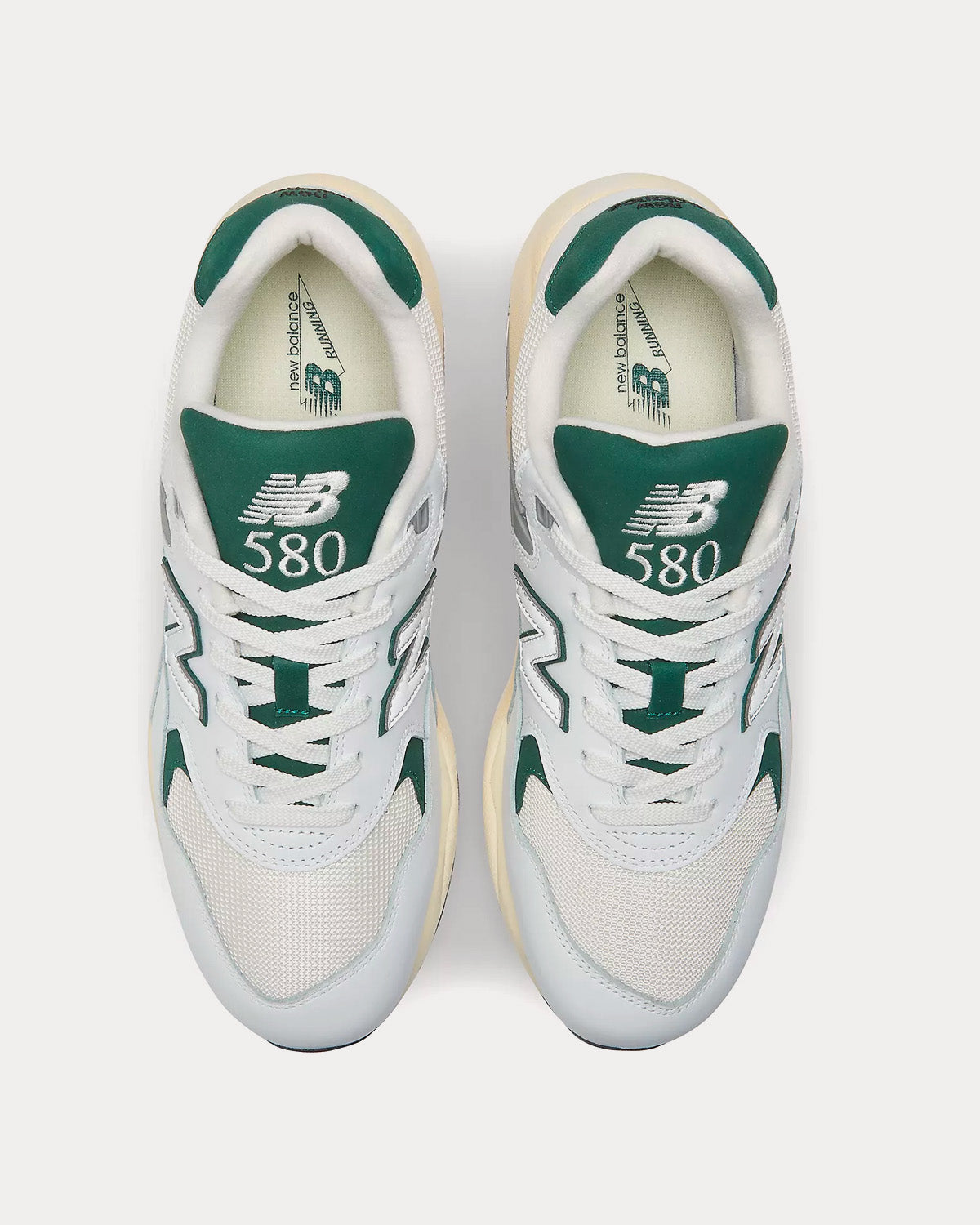 New Balance 580 White Nightwatch Green Sea Salt Low Top Sneakers Sneak in Peace