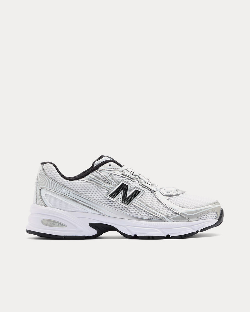 New Balance 740 White / Silver Metallic / Black Low Top Sneakers - 1