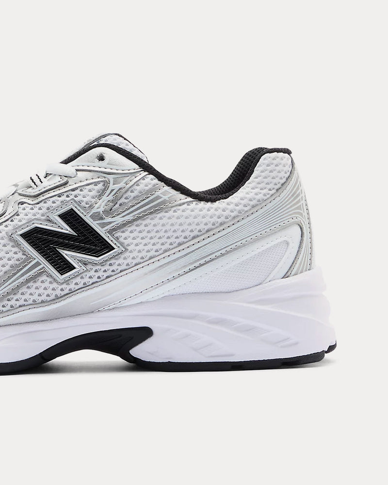 New Balance 740 White / Silver Metallic / Black Low Top Sneakers - 5