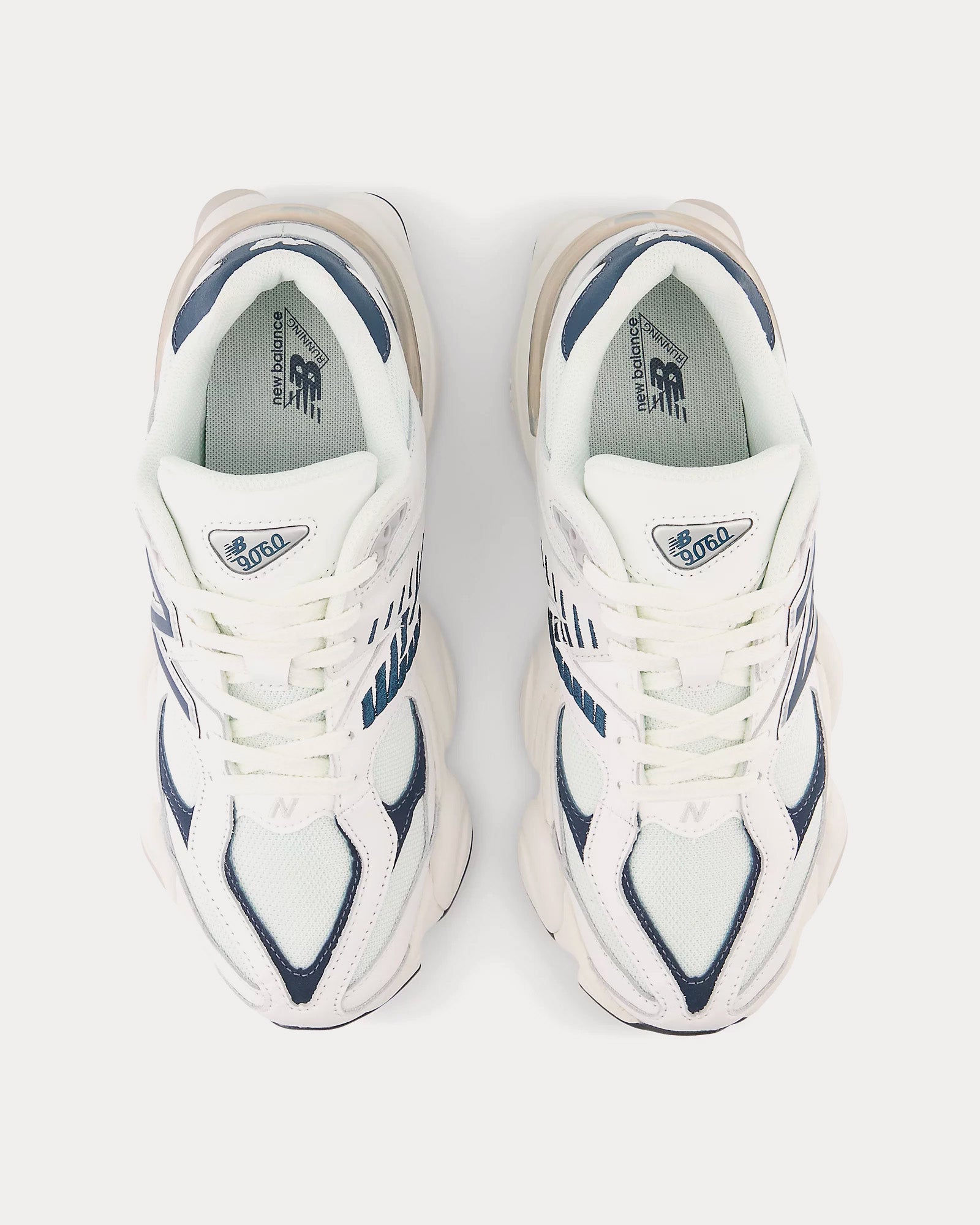 New Balance 9060  White / NB Navy / Sea Salt Low Top Sneakers - 2