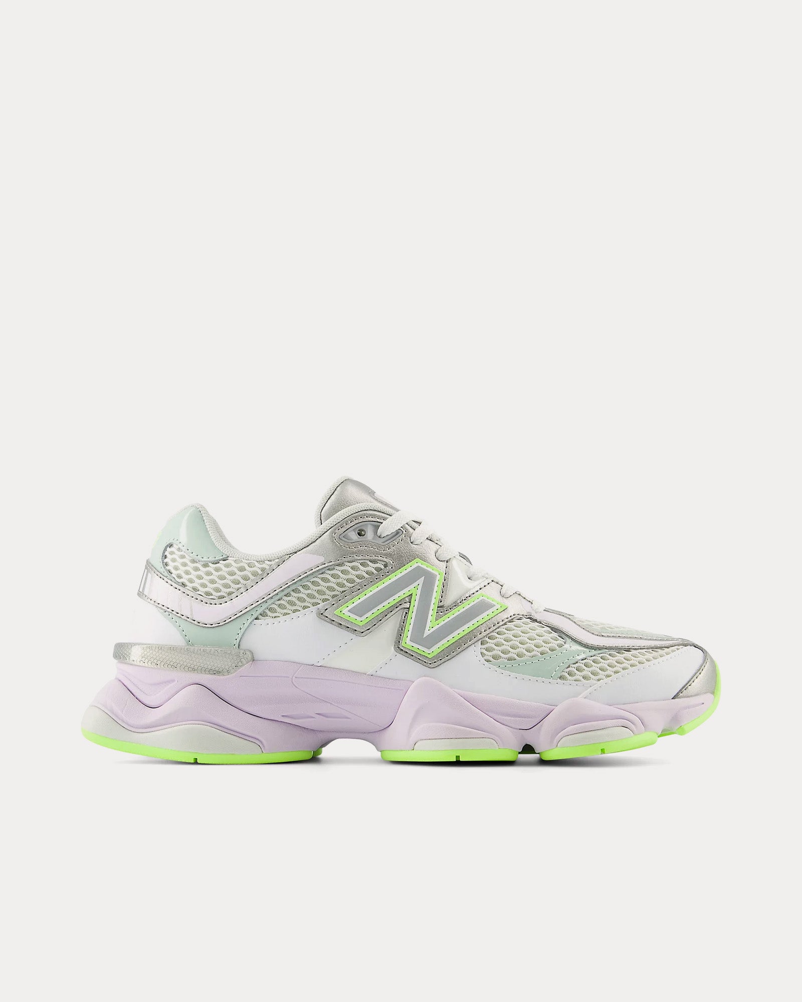 New Balance 9060  White / Silver Metalic / Taro Low Top Sneakers - 1