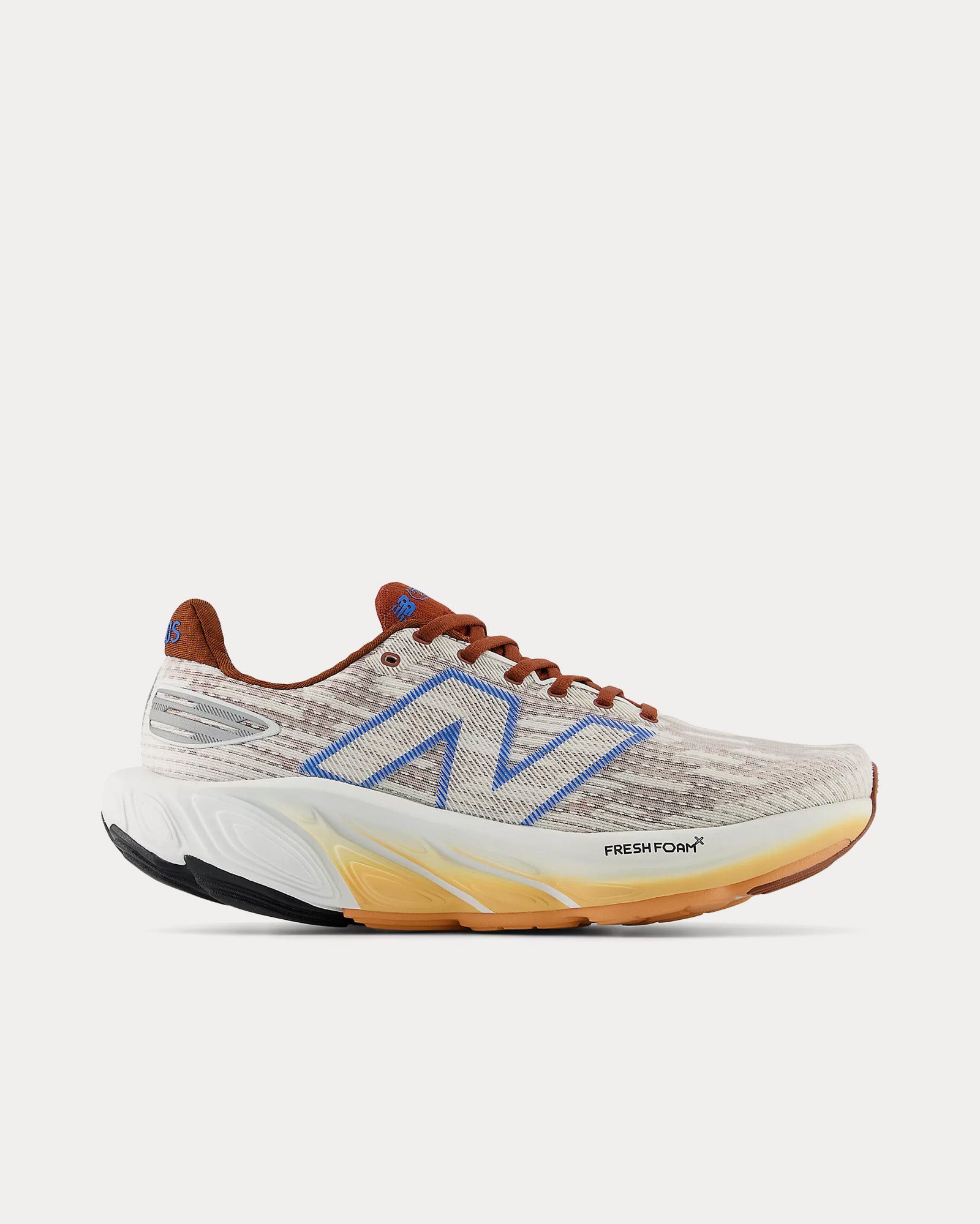 New Balance Fresh Foam X Balos White / Relic Brown / Blue Oasis Running Shoes - 1