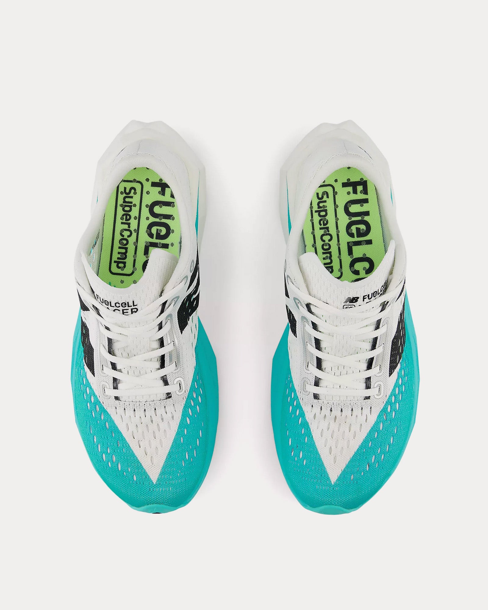 New Balance FuelCell SuperComp Pacer v2 White / Cyber Jade / Black Running Shoes - 2