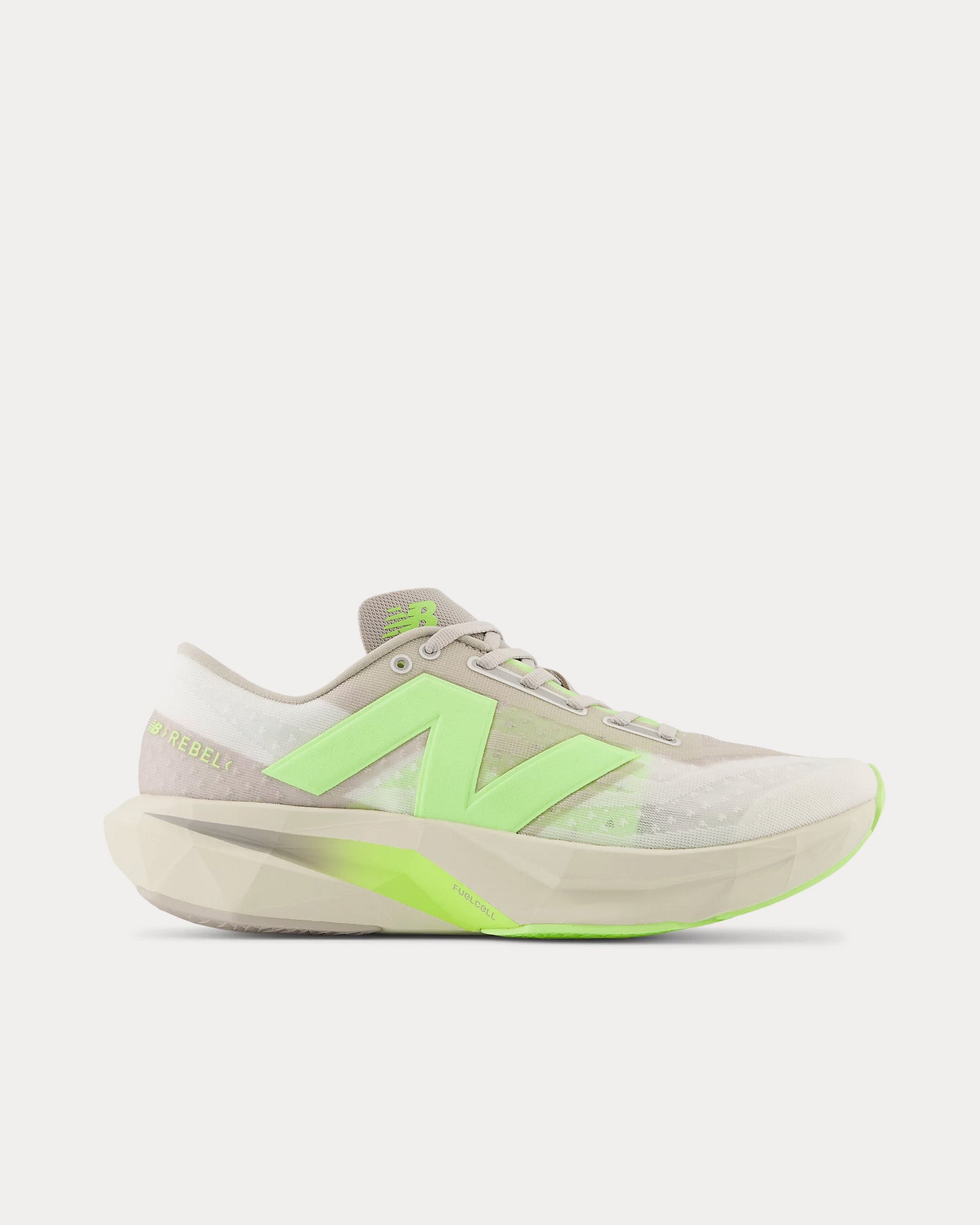 New Balance FuelCell Rebel v4 Moonrock / Bleached Lime Glo / Sea Salt Running Shoes - 1