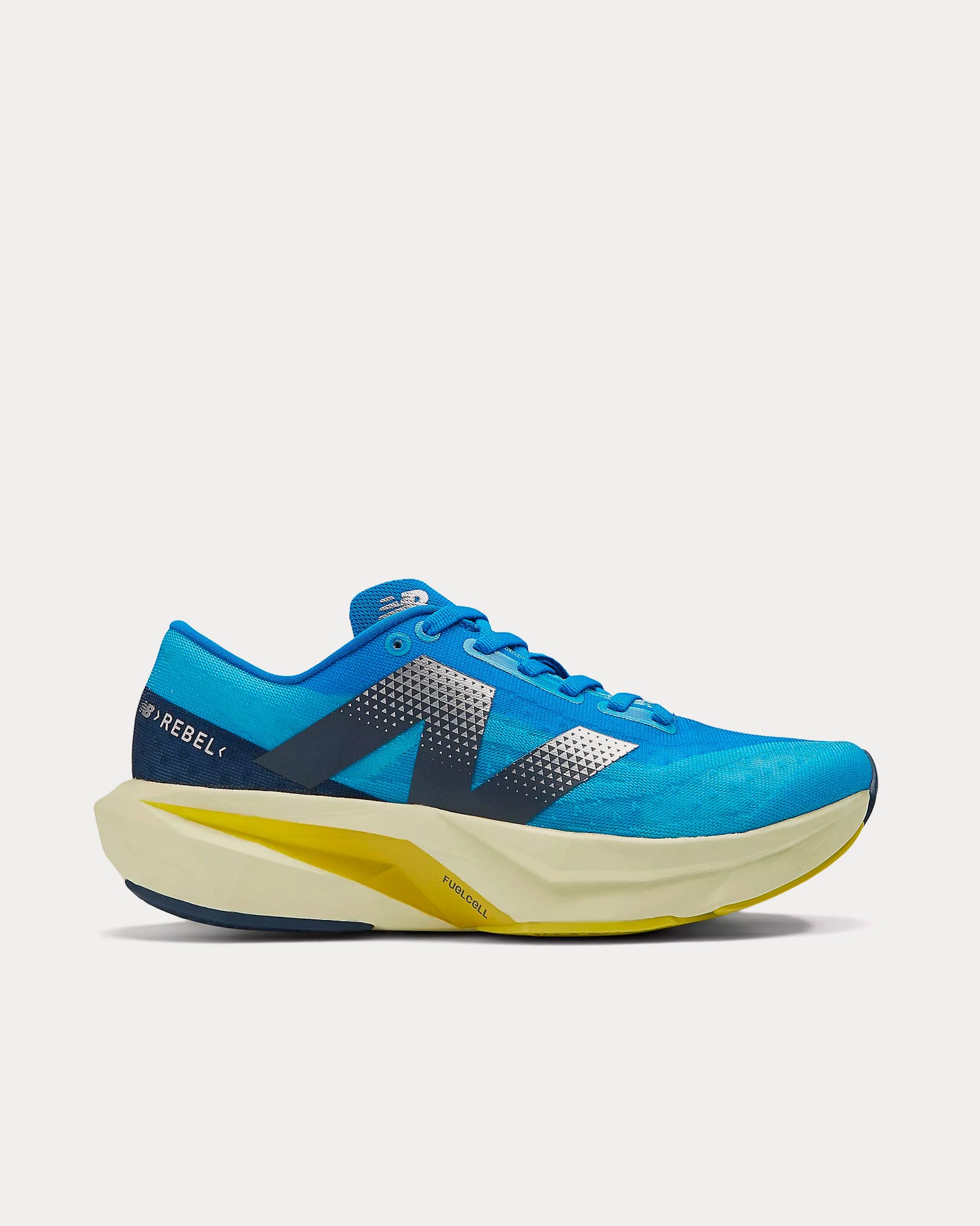 New Balance FuelCell Rebel v4 Spice Blue Limelight Blue Oasis Running Shoes Sneak in Peace