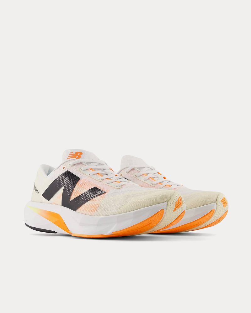 New Balance FuelCell Rebel v4 White / Angora / Hot Mango Running Shoes - 3