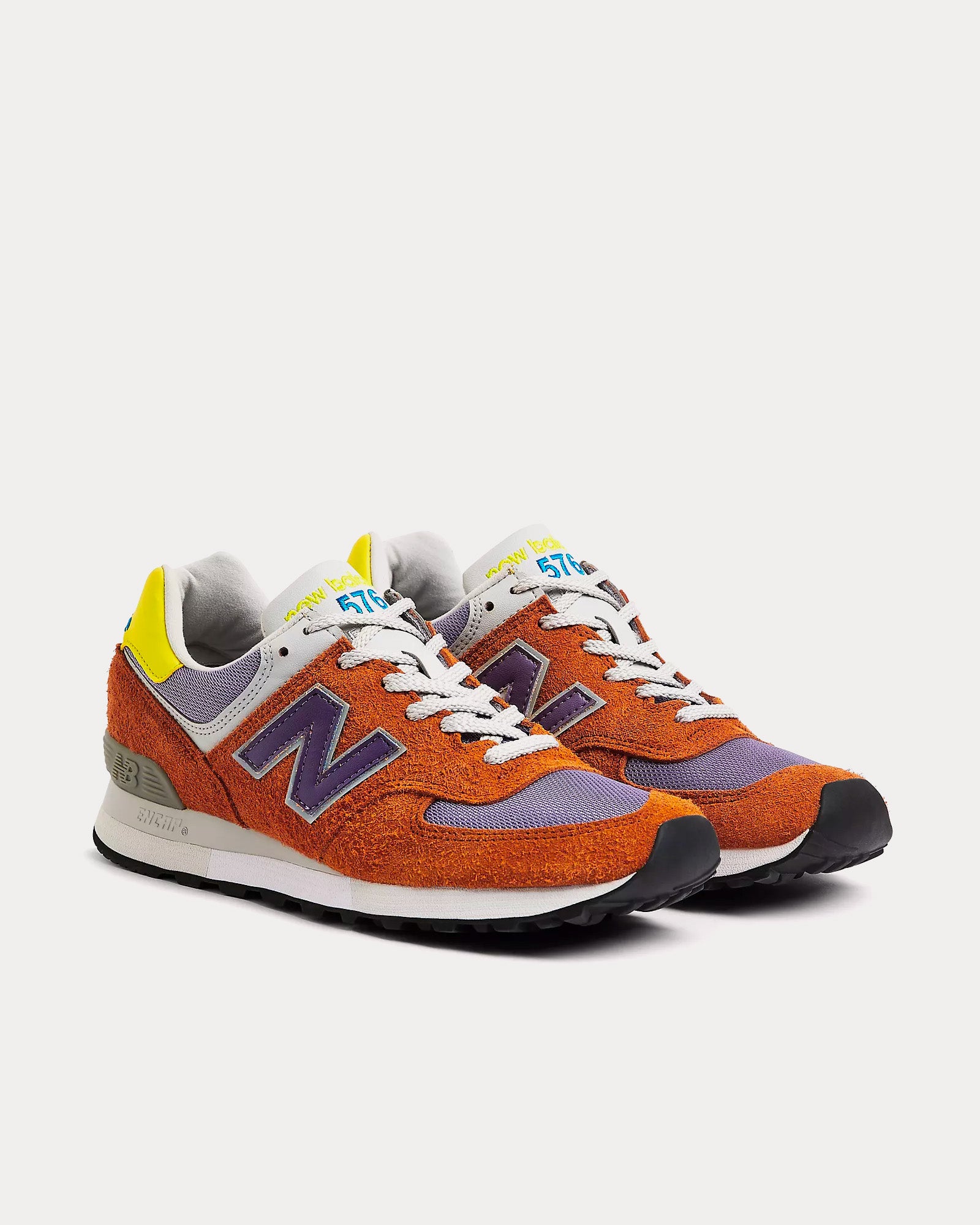 New Balance MADE in UK 576 Apricot / Dusk / Limeade Low Top Sneakers - 3