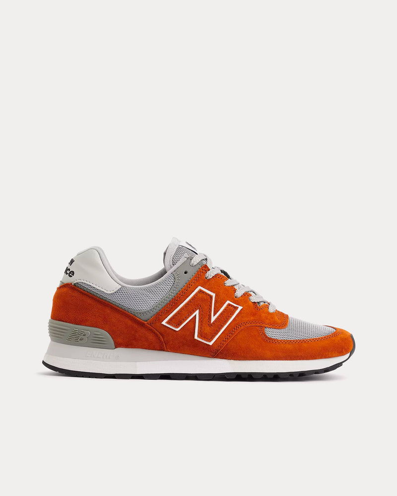 New Balance MADE in UK 576 Orange / Alloy / Gray Violet Low Top Sneakers - 1