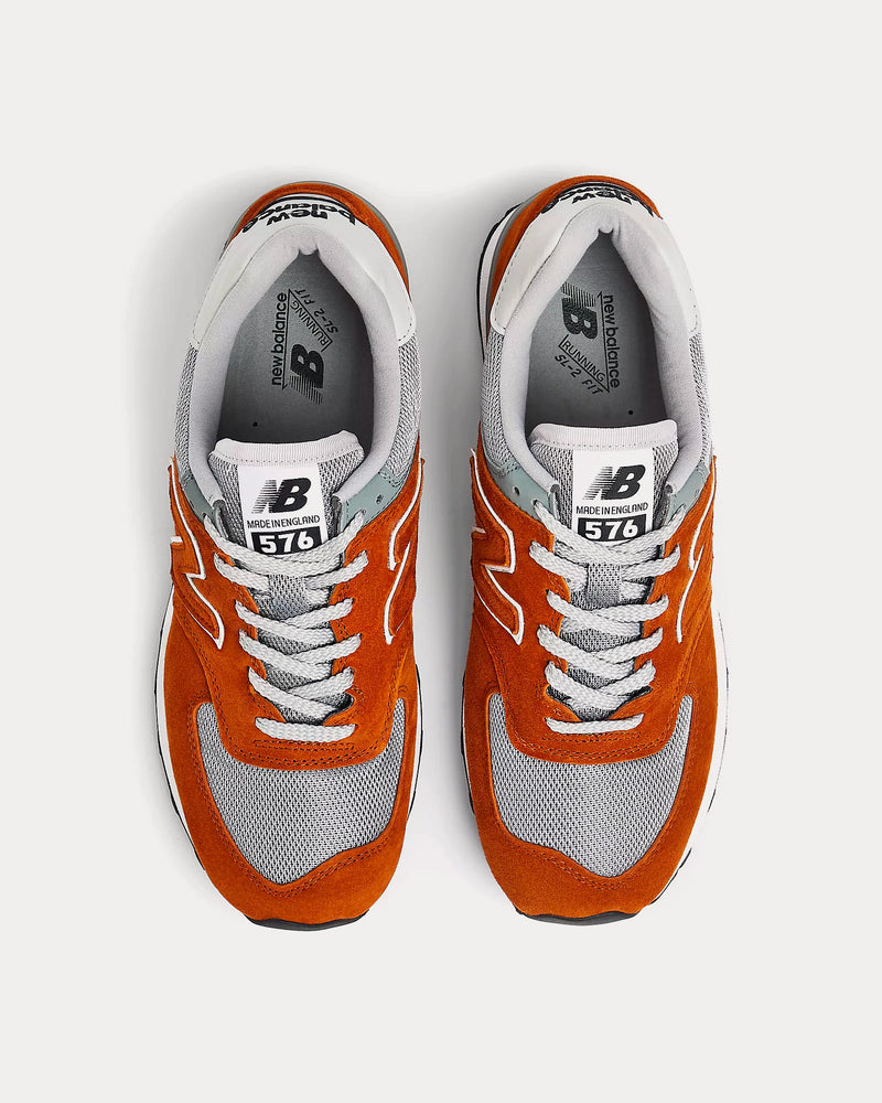 New Balance MADE in UK 576 Orange / Alloy / Gray Violet Low Top Sneakers - 2