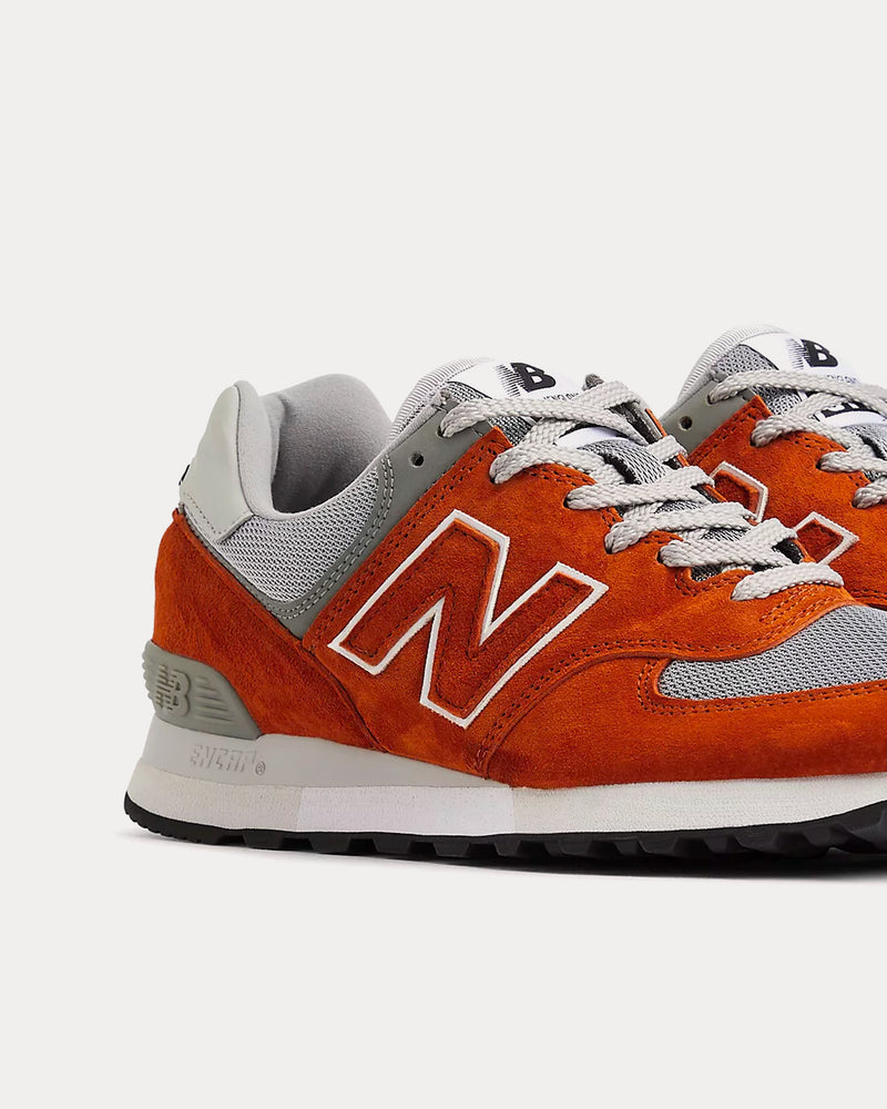 New Balance MADE in UK 576 Orange / Alloy / Gray Violet Low Top Sneakers - 4