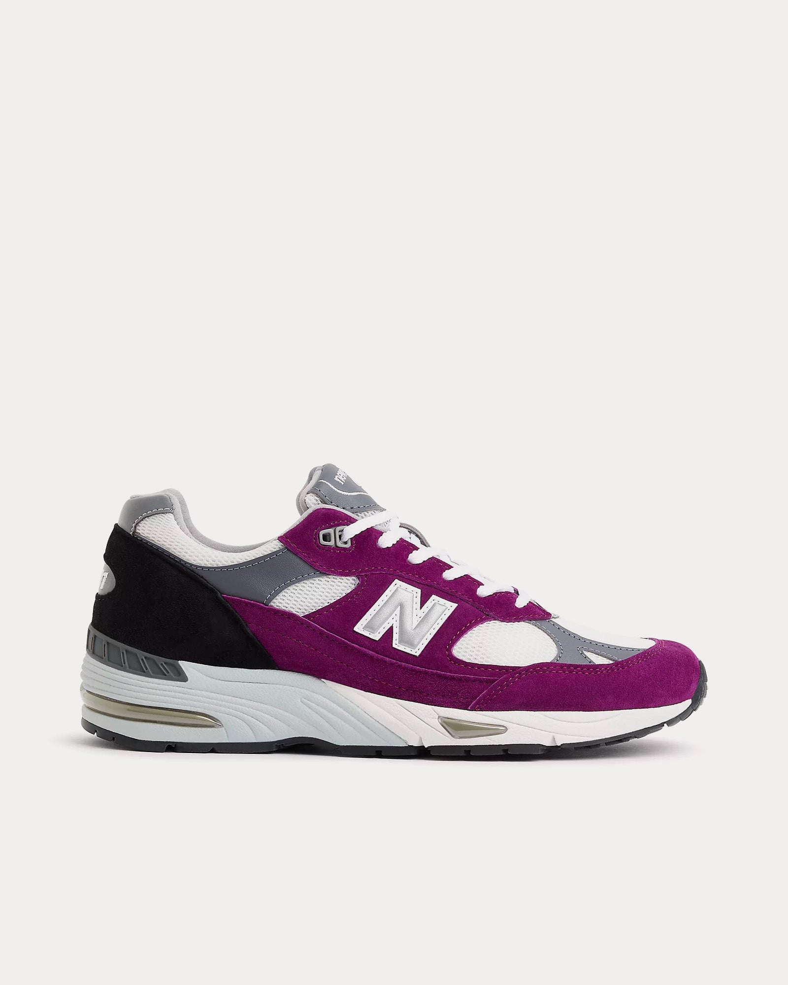 New Balance MADE in UK 991v1 Bright Renaissance Grape Juice / Alloy / Black Low Top Sneakers - 1