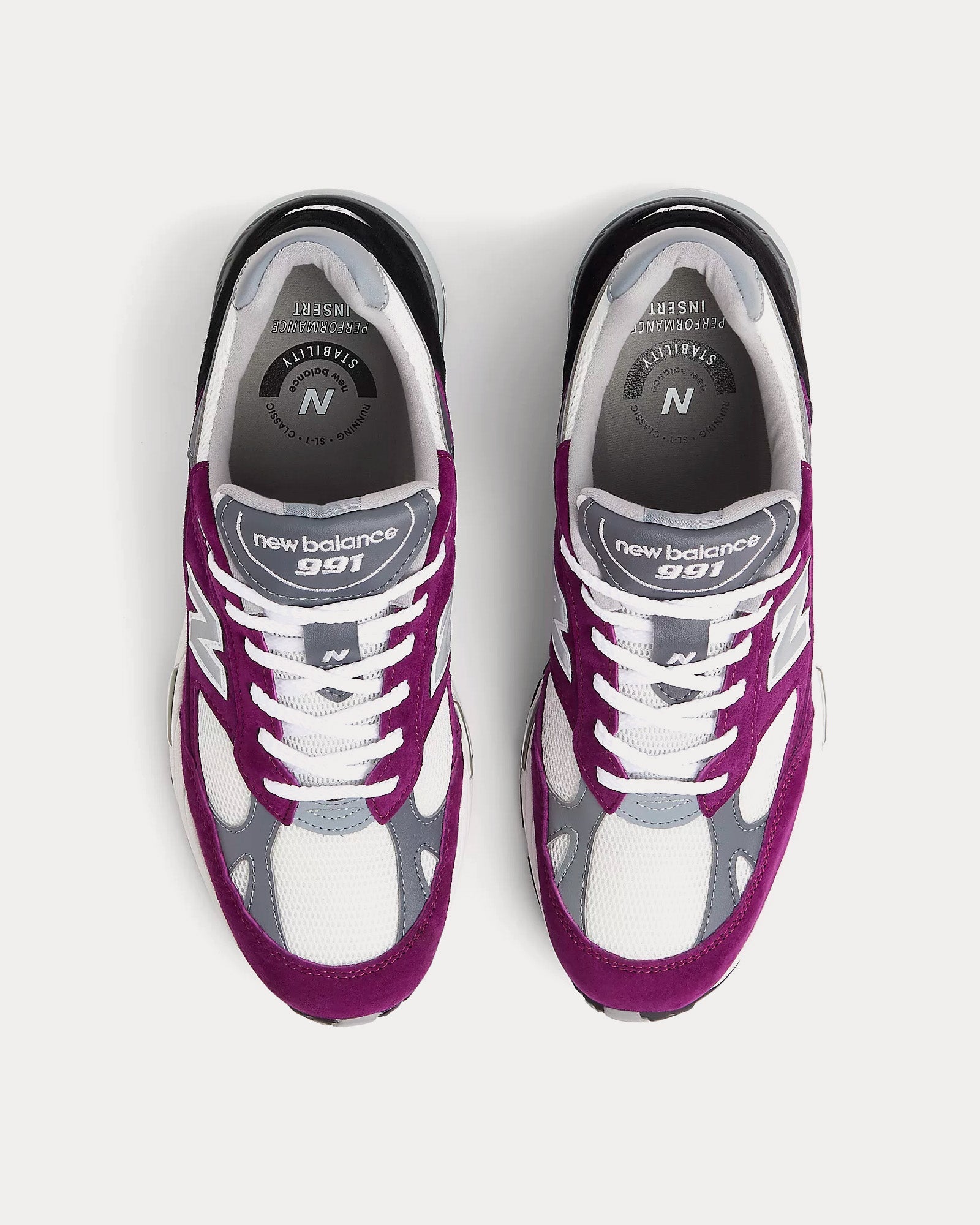 New Balance MADE in UK 991v1 Bright Renaissance Grape Juice / Alloy / Black Low Top Sneakers - 2