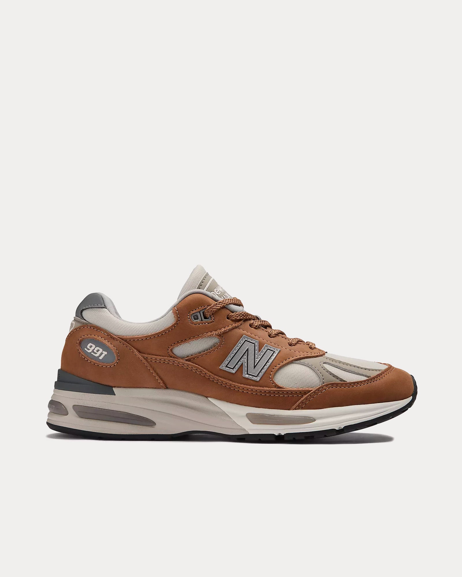 New Balance MADE in UK 991v2 Nostalgic Sepia Coco Mocca / Rainy Day / Flint Gray Low Top Sneakers - 1