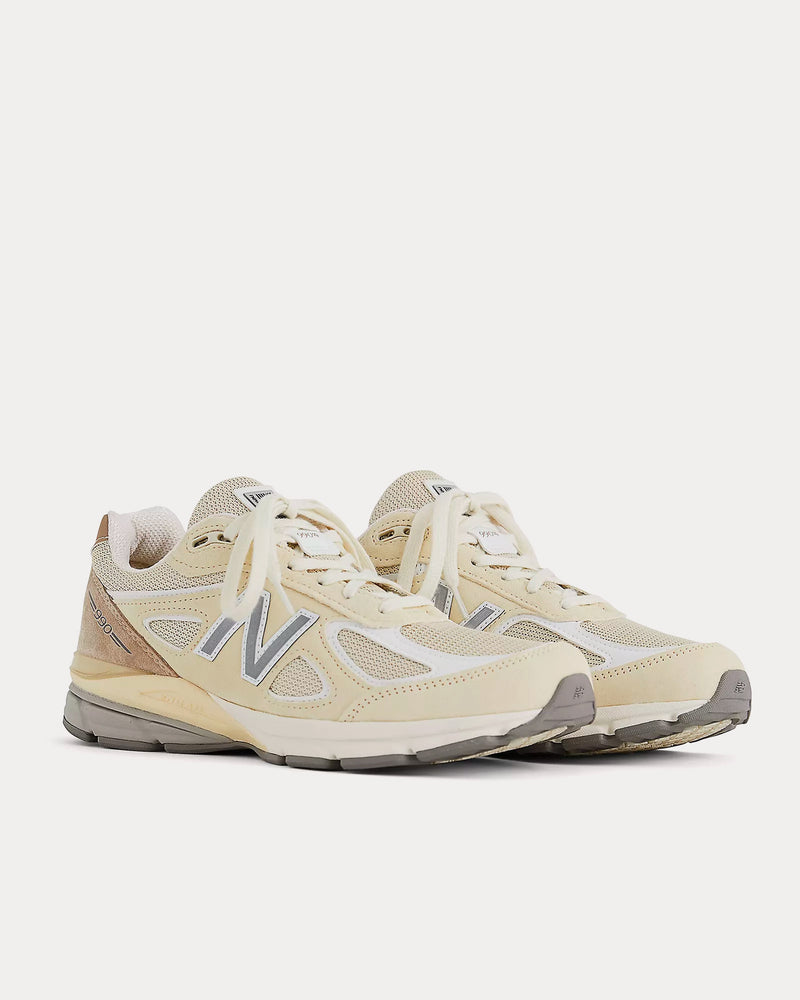 New Balance 990v4 Limestone / White Low Top Sneakers - 3