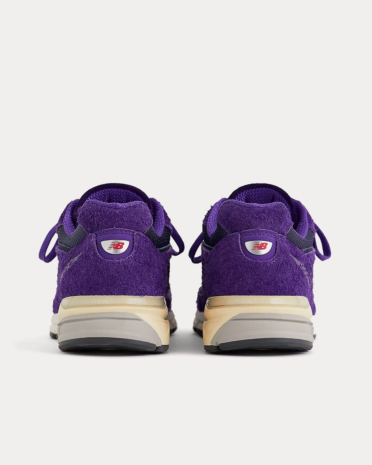 New Balance 990v4 Suede Plum / Silver Low Top Sneakers - 4