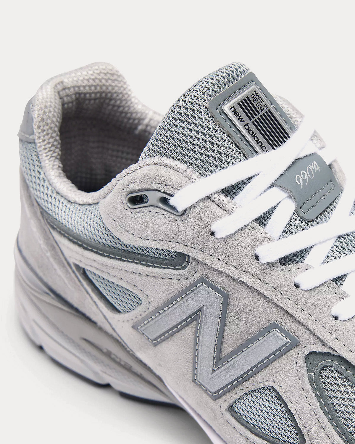 New Balance Made in USA 990v4 Core Grey / Silver Low Top Sneakers - 4