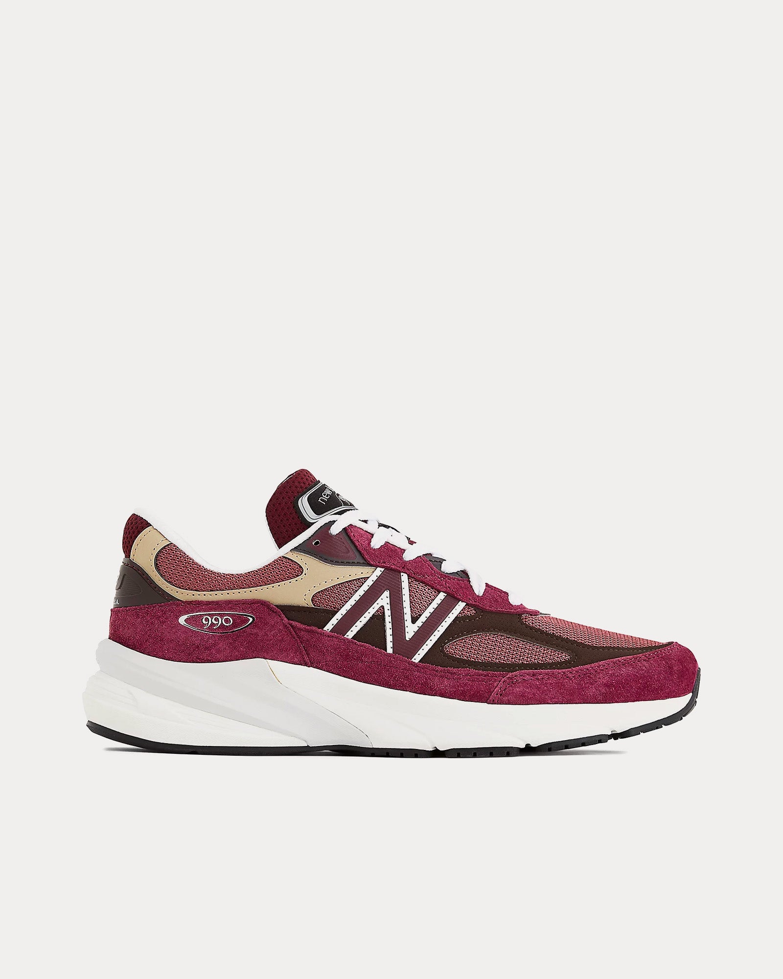 New Balance Made in USA 990v6 Burgundy / Tan Low Top Sneakers - 1