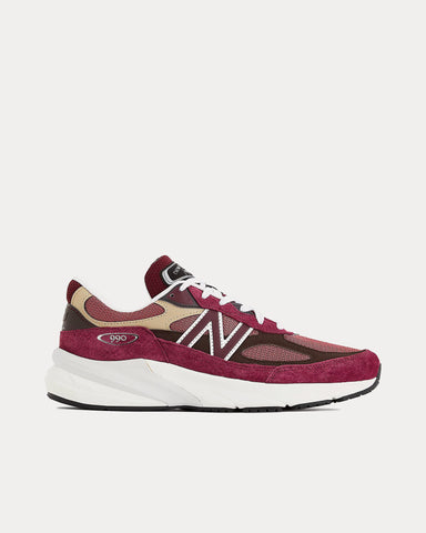 New Balance Made in USA 990v6 Burgundy / Tan Low Top Sneakers