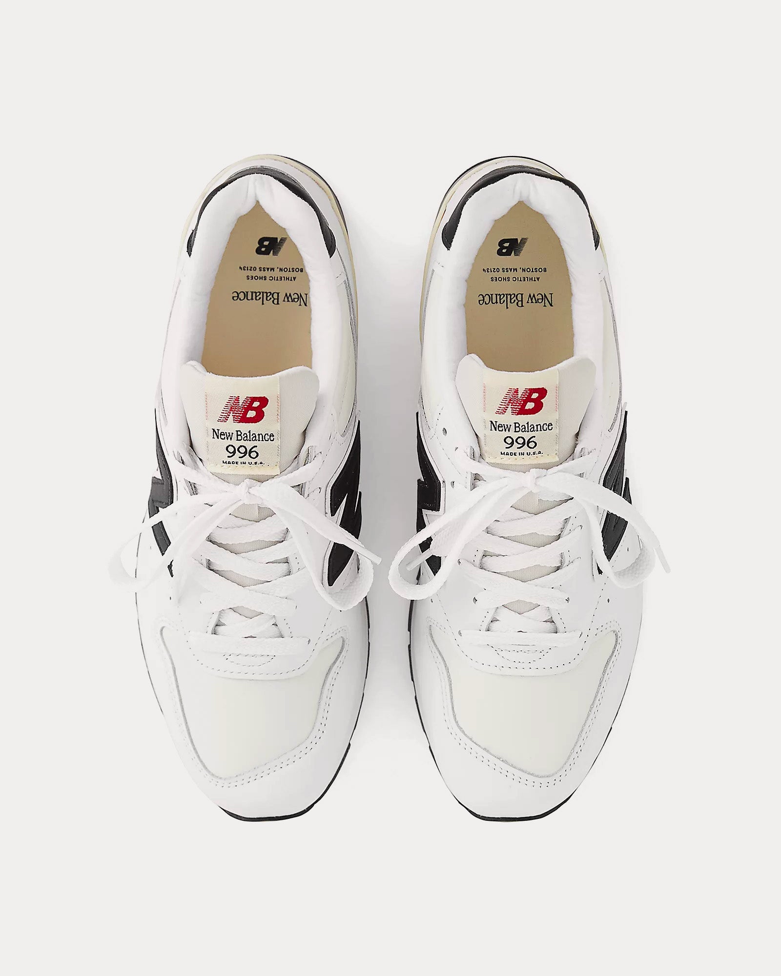 New Balance Made in USA 996 White / Black Low Top Sneakers - 2