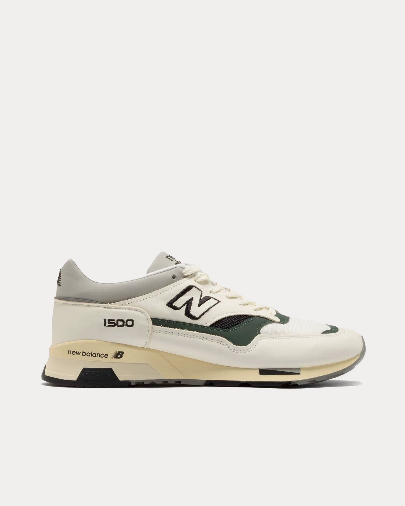 New Balance MADE in UK 1500 'Iconic Influences' Antique White / Cilantro / Black Low Top Sneakers - 1