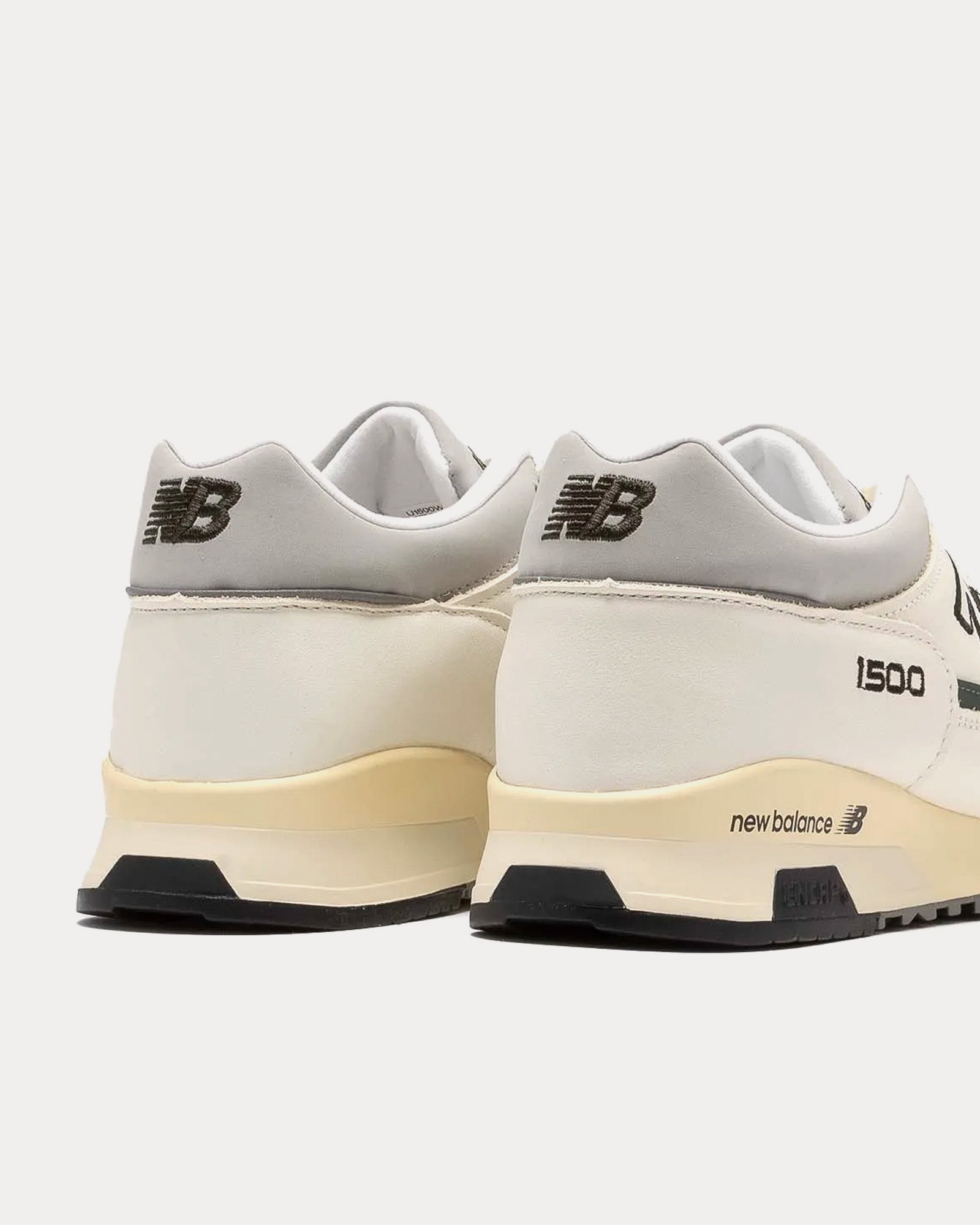 New Balance MADE in UK 1500 'Iconic Influences' Antique White / Cilantro / Black Low Top Sneakers - 2