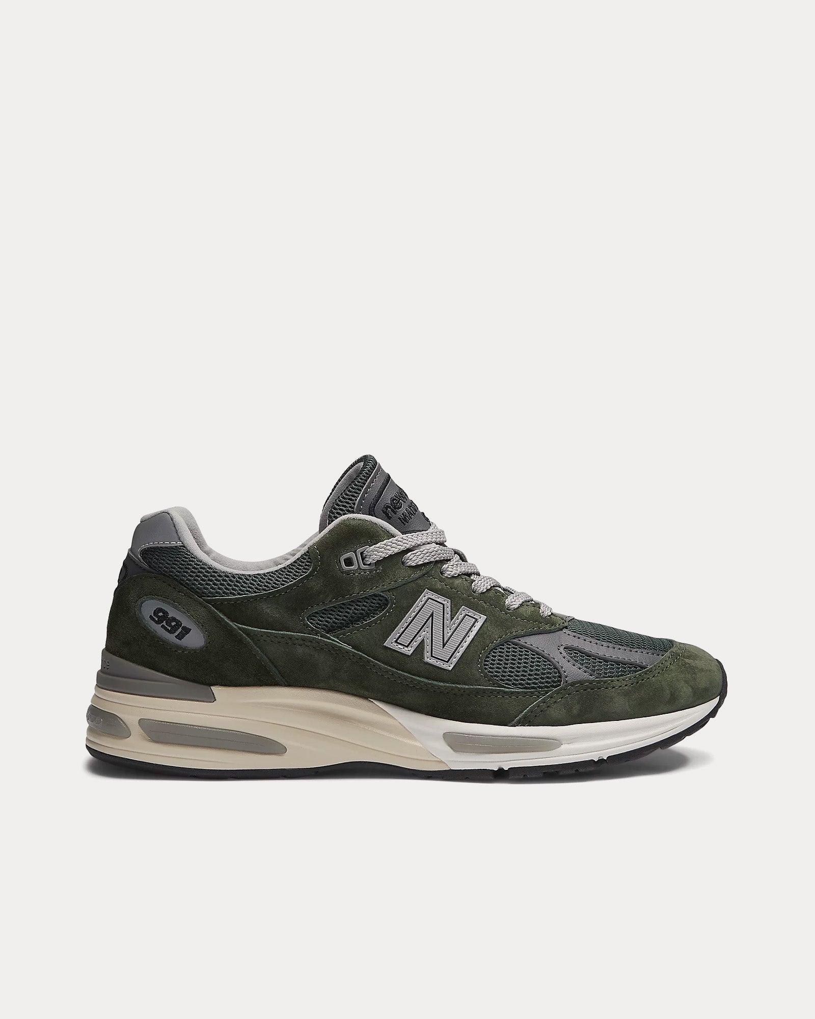 New Balance MADE in UK 991v2 Kombu Green / Black Forest / Smoked Pearl Low Top Sneakers - 1