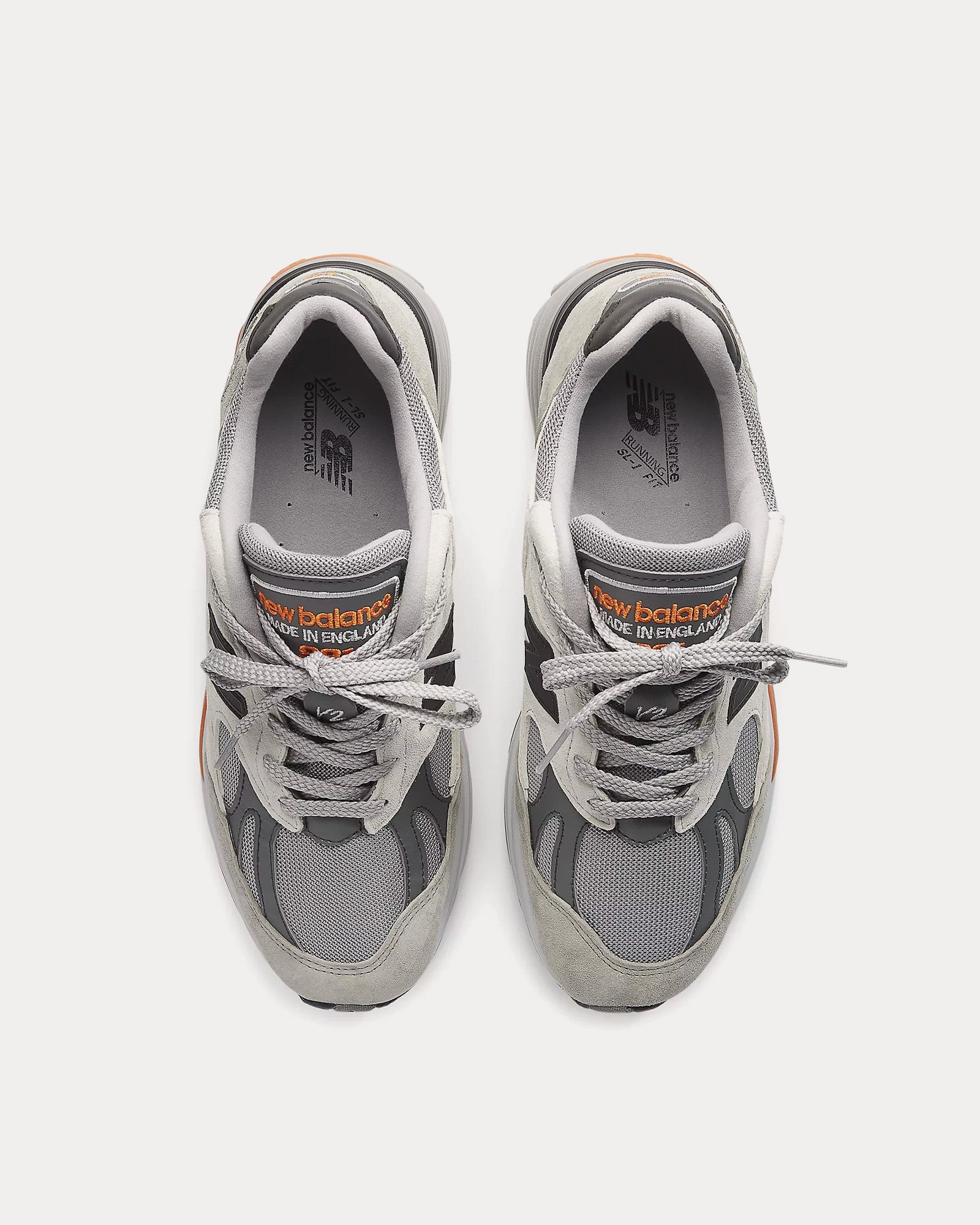 New Balance MADE in UK 991v2 'Winter Flare' Pelican / Abbey Stone / Persimmon Orange Low Top Sneakers - 2