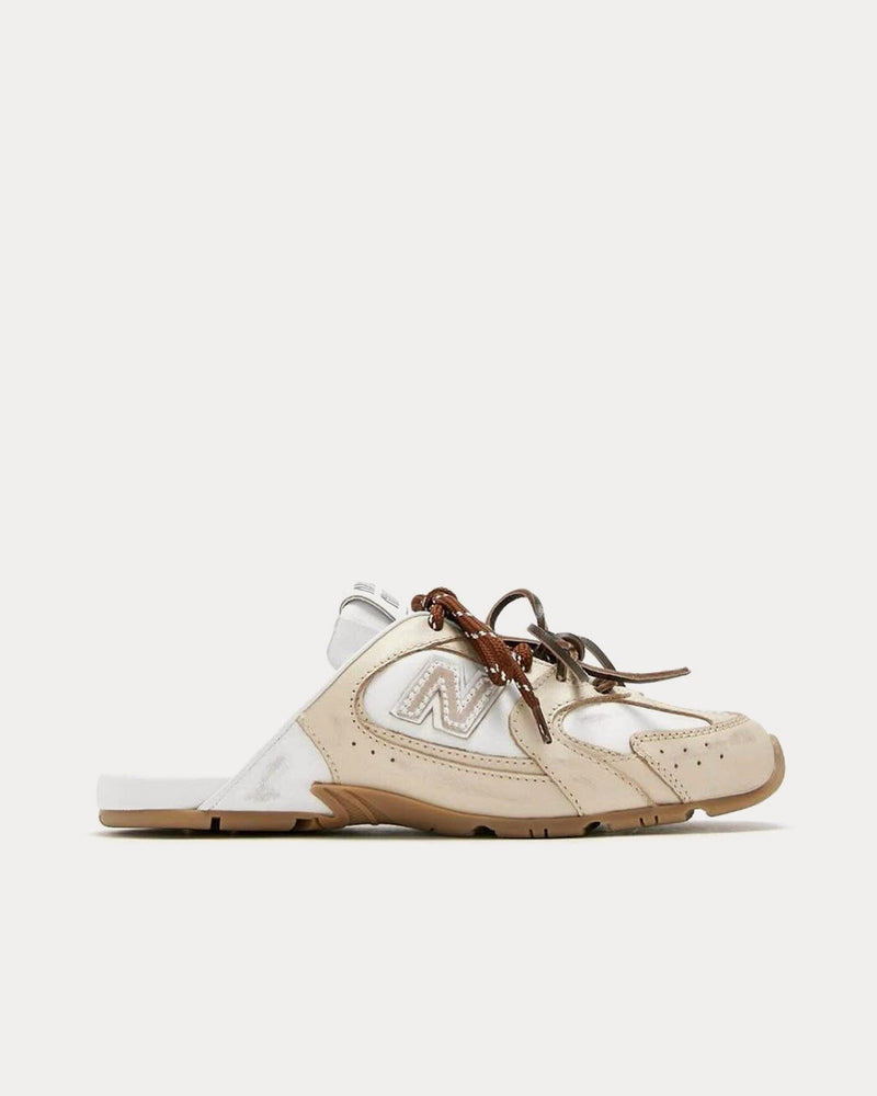 New Balance x Miu Miu 530 SL Deco Calf Leather Beige / White Mules - 1