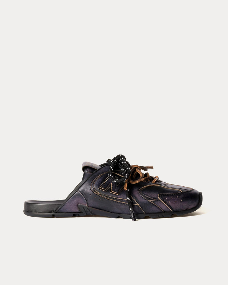 New Balance x Miu Miu 530 SL Calf Leather Black Mules - 1