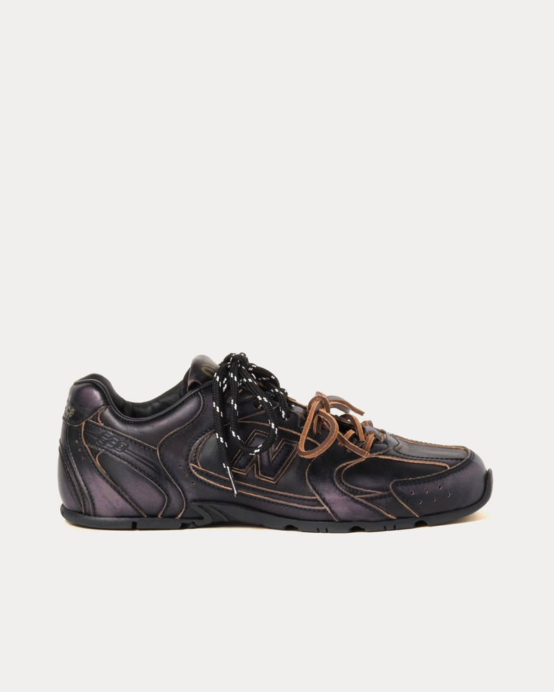 New Balance x Miu Miu 530 SL Leather Black Low Top Sneakers - 1