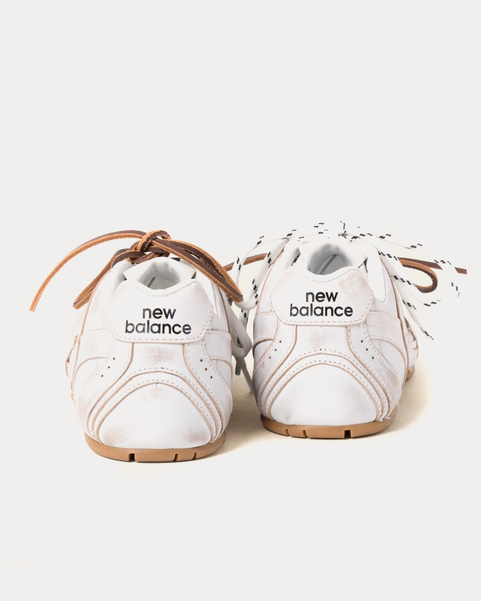 New Balance x Miu Miu 530 SL Leather White Low Top Sneakers - 3