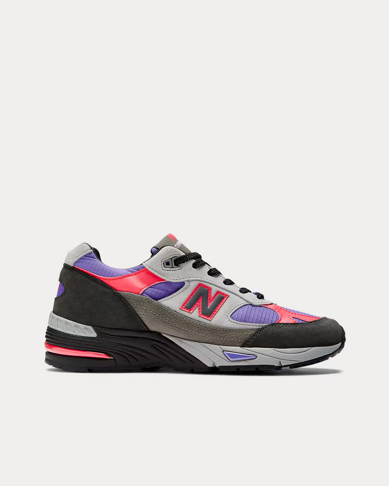 New Balance x Palace Made In UK 991 Black / Grey / Pink / Purple Low Top Sneakers - 1