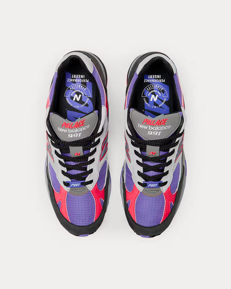 New Balance x Palace Made In UK 991 Black / Grey / Pink / Purple Low Top Sneakers - 2