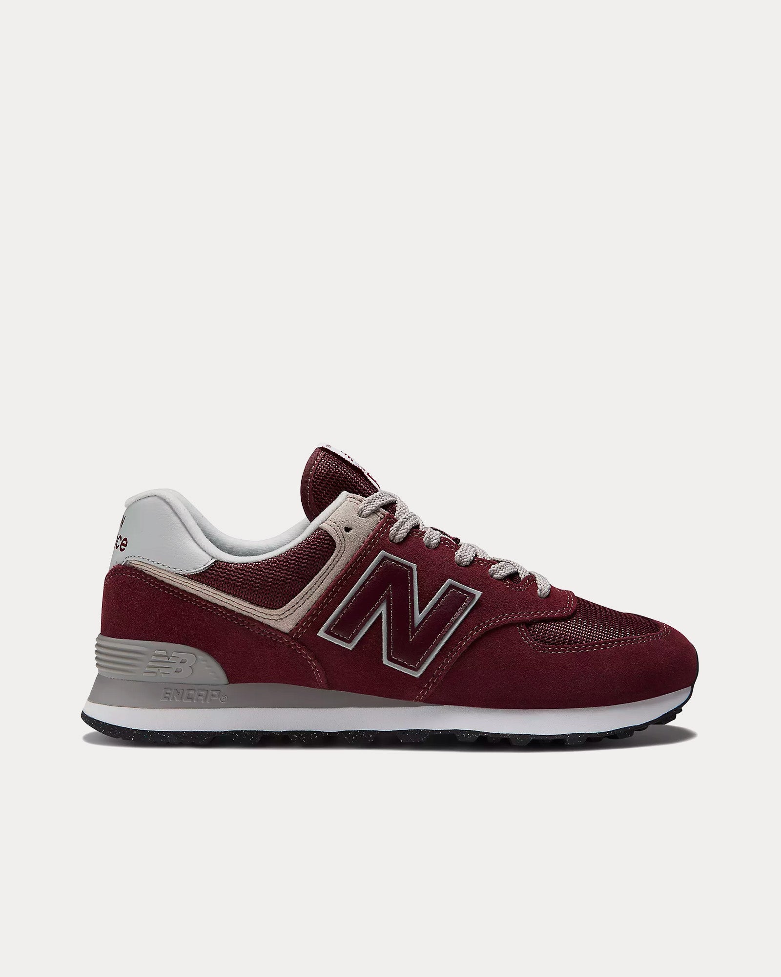 New Balance 574 Burgundy / White Low Top Sneakers - 1