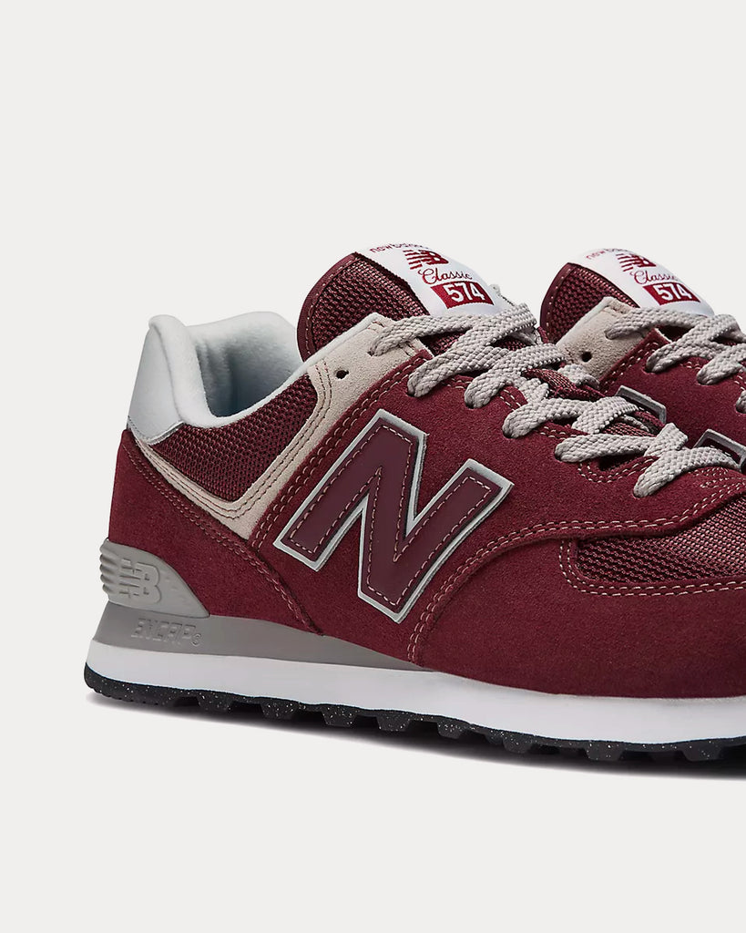 New Balance 574 Burgundy / White Low Top Sneakers - Sneak in Peace