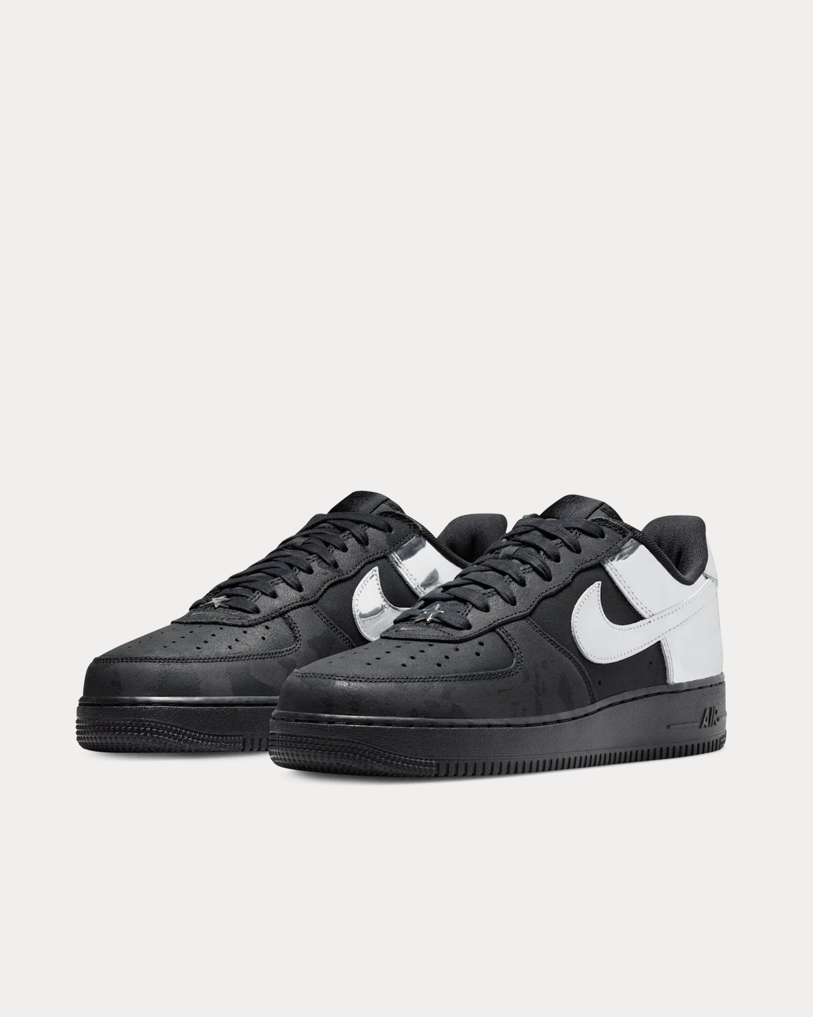 Nike Air Force 1 Low 'All-Star' Black / Metallic Silver Low Top Sneakers - 4