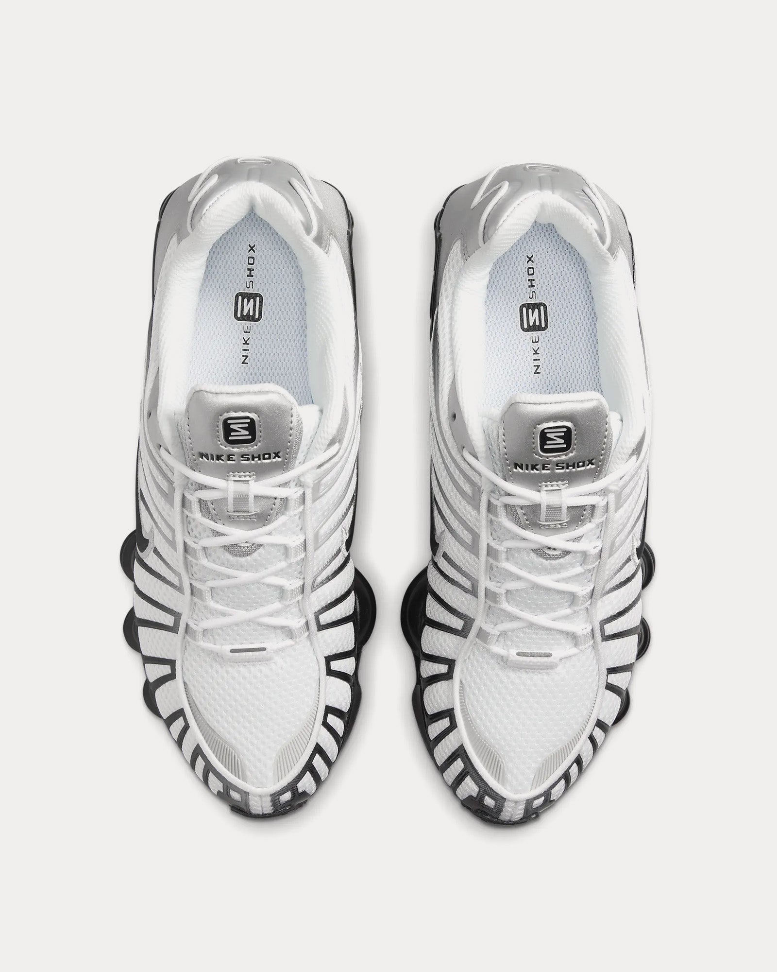 Nike Shox TL Metallic Silver White Wolf Grey Black Low Top Sneakers Sneak in Peace