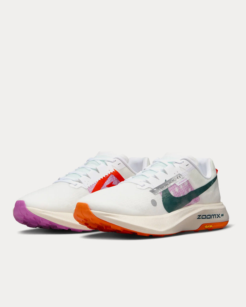 Nike Ultrafly White / Safety Orange / Vivid Grape / Deep Jungle Running Shoes - 3