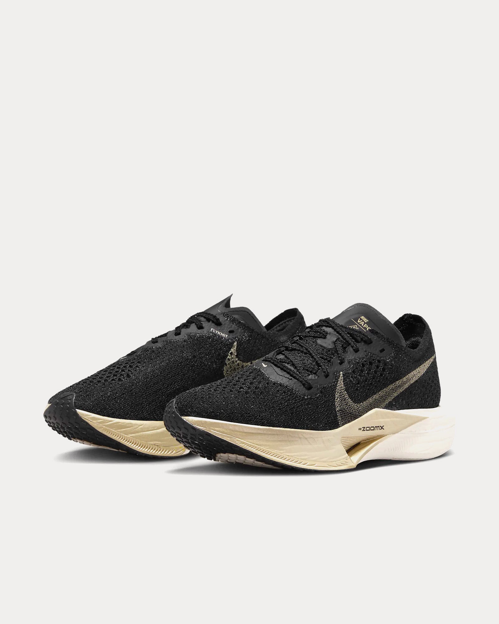 Nike Vaporfly 3 Black / Black / Oatmeal / Metallic Gold Grain Running Shoes - 3