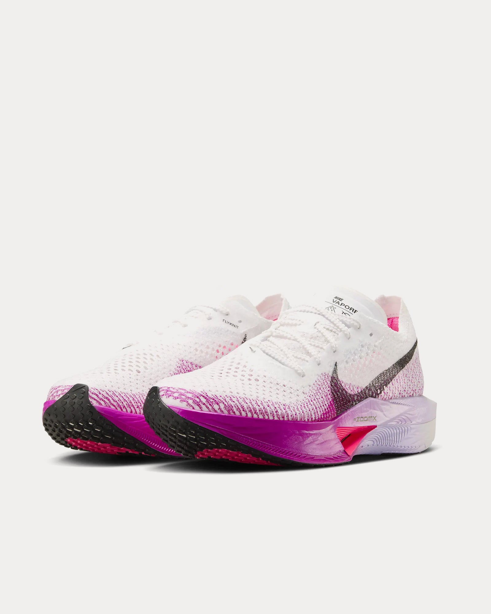 Nike Vaporfly 3 White / Vivid Purple / Purple Agate / Black Running Shoes - 3