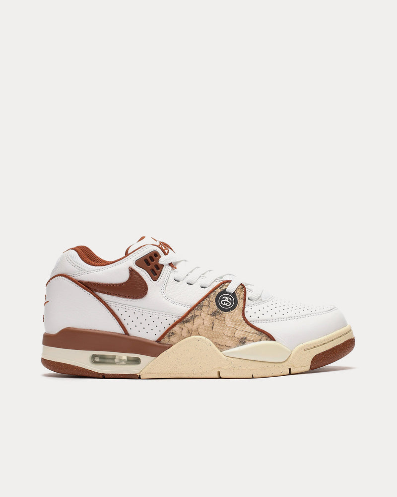 Nike x Stussy Air Flight '89 Low White / Pecan Fossil Low Top Sneakers - 1