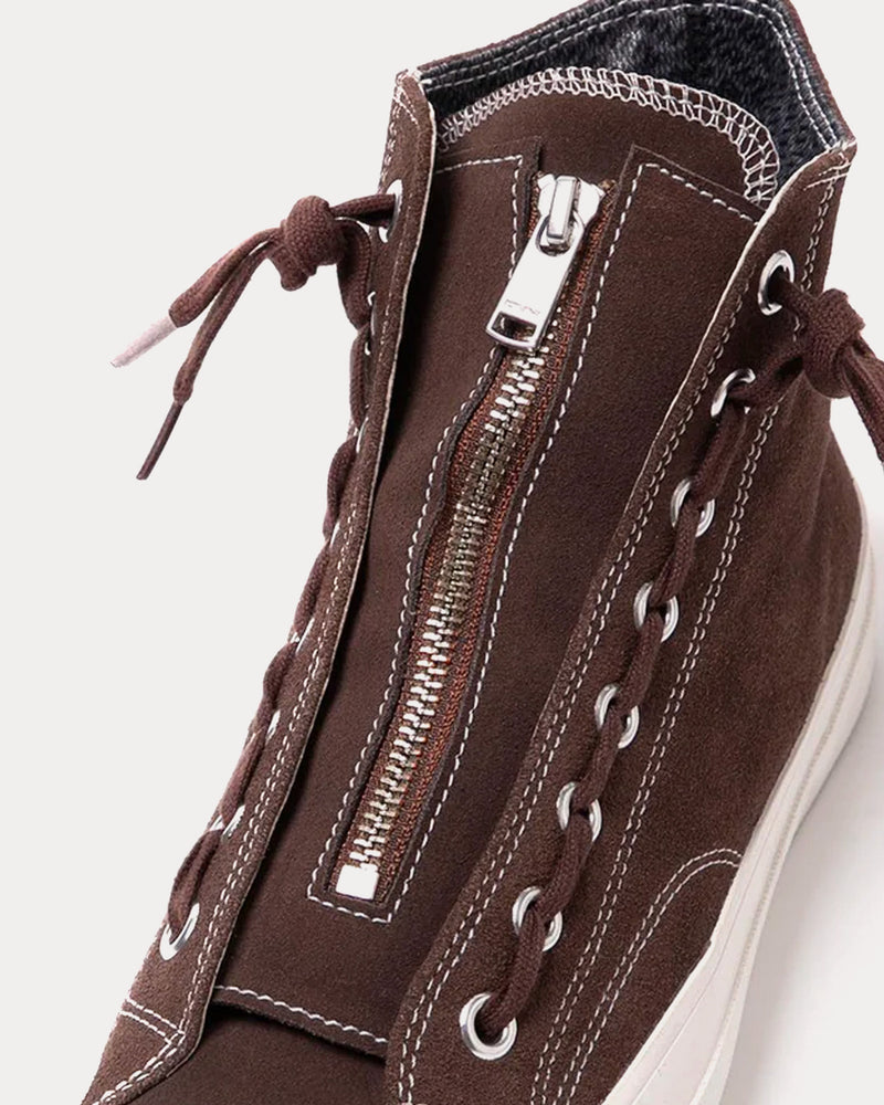 Nonnative Dweller Hi Cow Leather with Gore-Tex Brown / White High Top Sneakers - 3