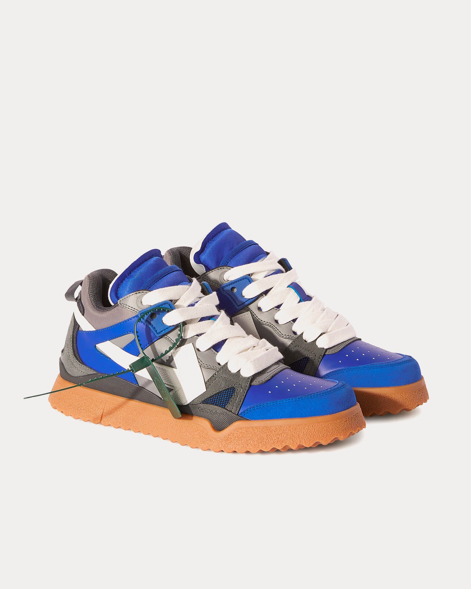 Off-White Sponge Blue / Black / White Mid Top Sneakers - 3